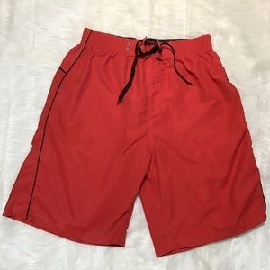 Basix America Men’s Red Swim Trunks 🩳 Shorts